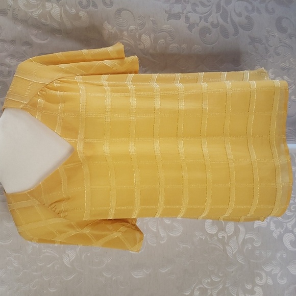 Counterparts yellow windowpane design top, size small - Picture 1 of 6